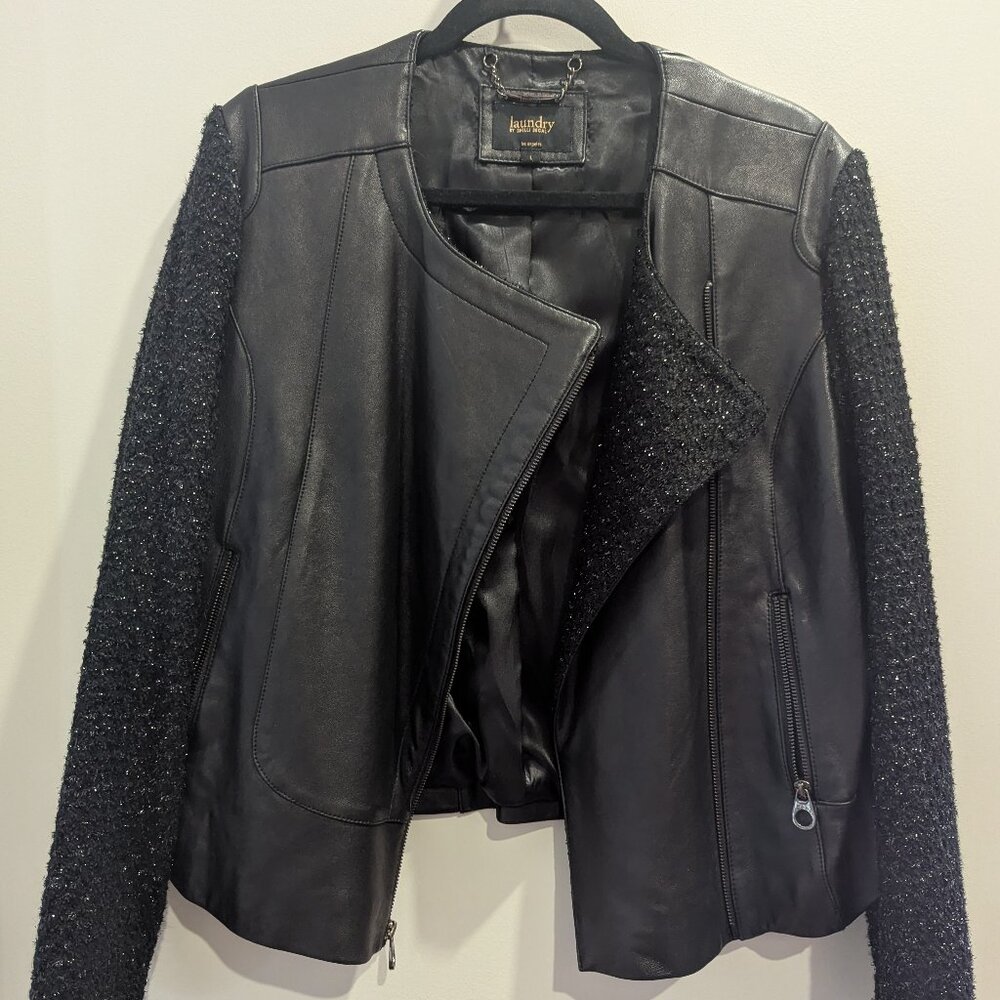 LAUNDRY Leather Moto Jacket